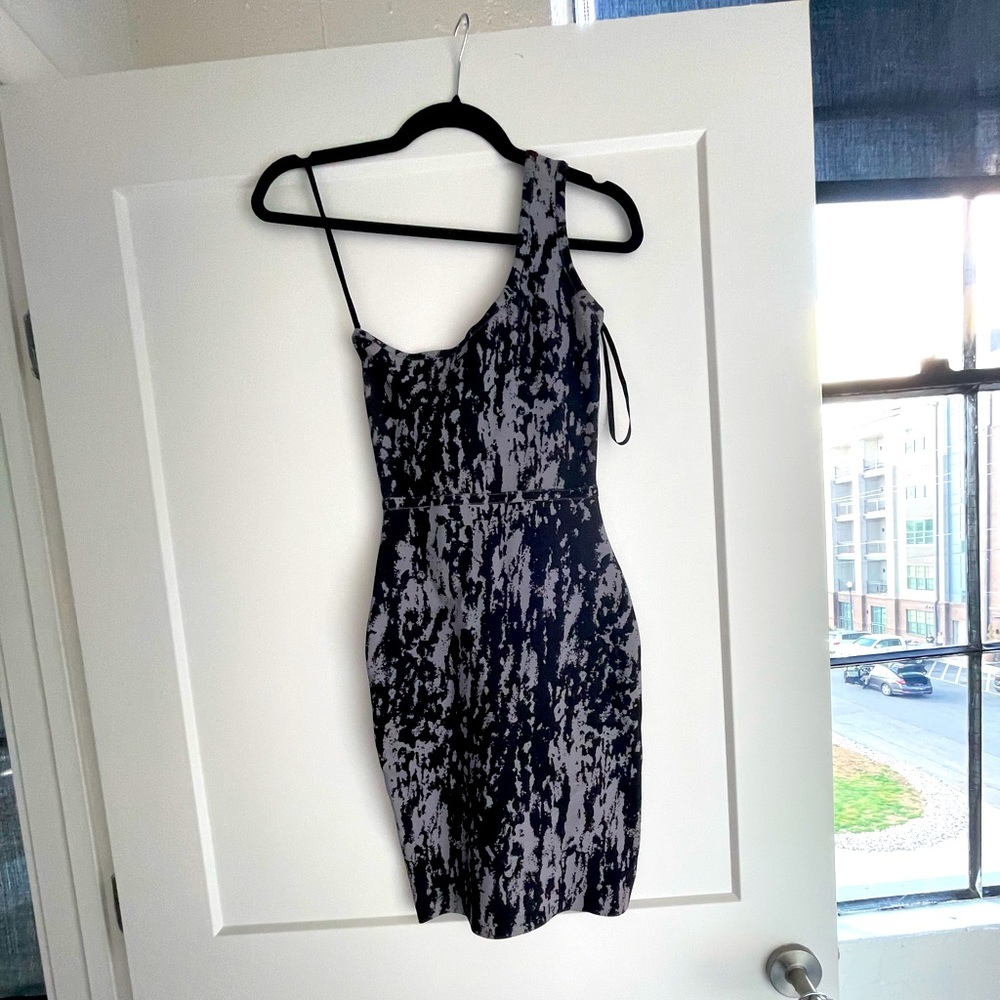 2012 bcbg one shoulder bandage dress